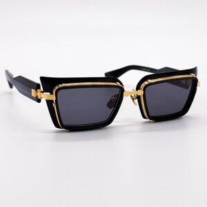 NEW BALMAIN ADMIRABLE BPS-130A UNISEX BLACK/GOLD SUNGLASSES BALMAIN